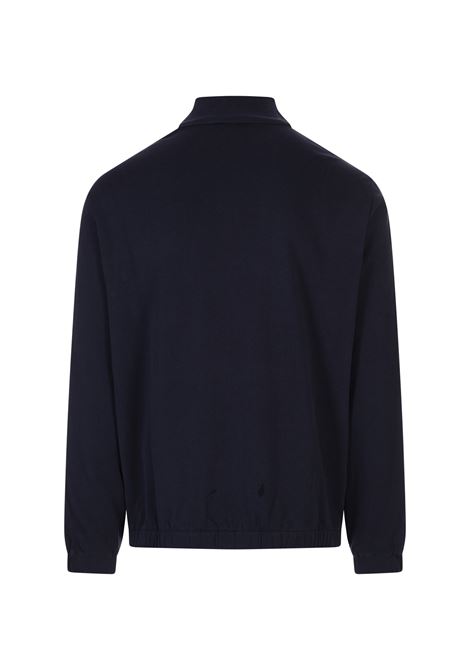 Felpa Full-Zip Blu Con Bande a Contrasto e Patch Logo MONCLER | 091-8G00047 89AWU742